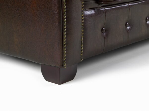 ghiselle Vintage Chesterfield Leather Sofa – Classic Tufted Couch - Image 11