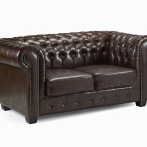 ghiselle Vintage Chesterfield Leather Sofa – Classic Tufted Couch
