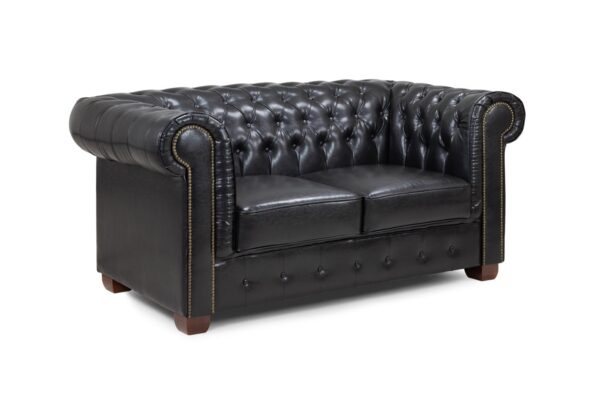 ghiselle Vintage Chesterfield Leather Sofa – Classic Tufted Couch - Image 14