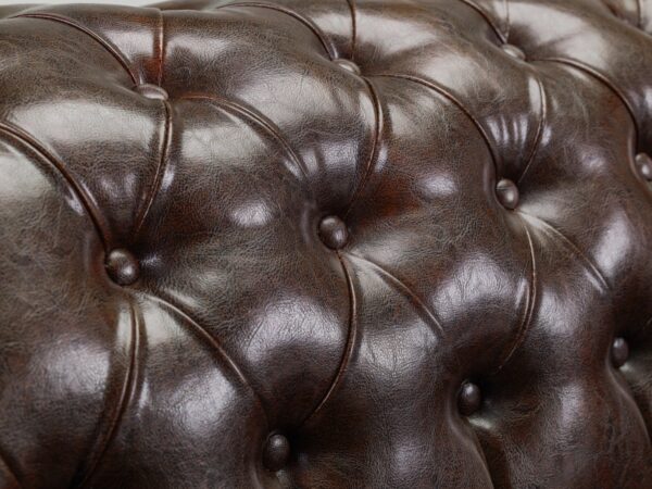 ghiselle Vintage Chesterfield Leather Sofa – Classic Tufted Couch - Image 10