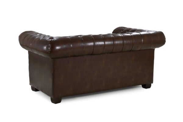 ghiselle Vintage Chesterfield Leather Sofa – Classic Tufted Couch - Image 4
