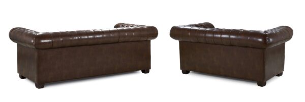 ghiselle Vintage Chesterfield Leather Sofa – Classic Tufted Couch - Image 6