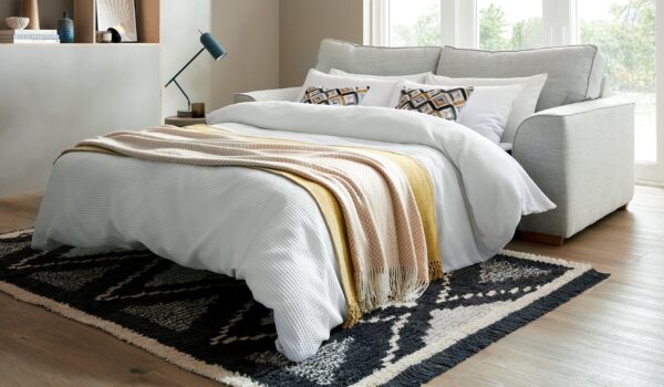 ghiselle Modern Sofa Bed – Convertible Fabric Couch with Storage - Image 2