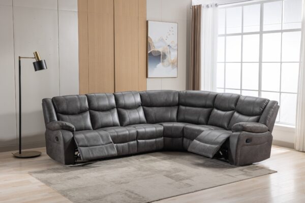 ghiselle Fabric Recliner Corner Sofa – Modern L-Shaped Lounge Set