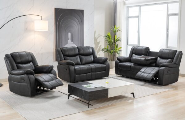 ghiselle Fabric Recliner Corner Sofa – Modern L-Shaped Lounge Set - Image 2