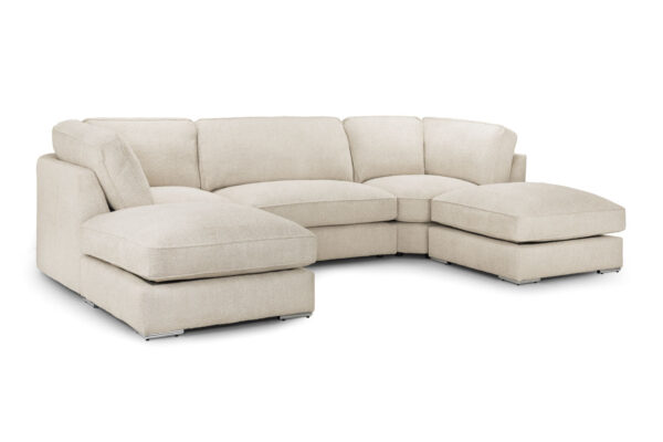 ghiselle U-Shaped Fabric Corner Sofa – Modern Modular Lounge Set - Image 2